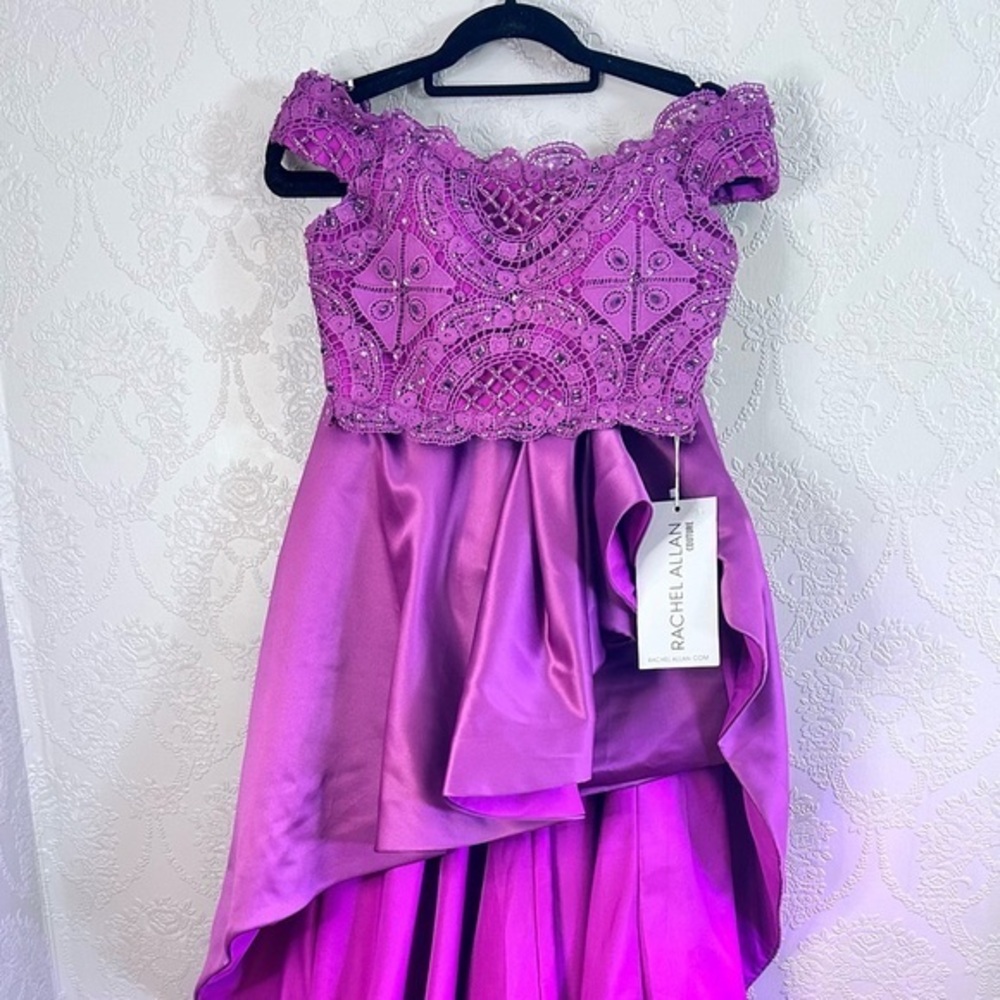 Rachel Allan Purple Couture Prom Homecoming Dress New NWT